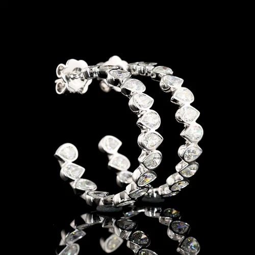 LAB-GROWN 5.72 CARAT PEAR E-F-VS2 DIAMOND 14K WHITE GOLD C HOOPS EARRINGS: LAB-GROWN 5.72 CARAT PEAR E-F-VS2 DIAMOND 14K WHITE GOLD C HOOPS EARRINGS LAB-GROWN 5.72 CARAT PEAR E-F-VS2 DIAMOND 14K WHITE GOLD C HOOPS EARRINGS $5,310.00 PRODUCT DESCRIPTION Title: High-quality Br