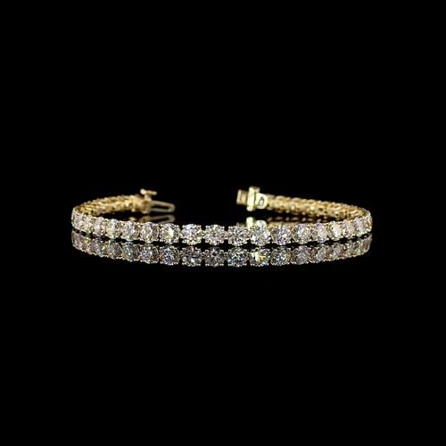 LAB-GROWN 9.28 CARAT ROUND E-F-VS1 DIAMOND 14K YELLOW GOLD TENNIS BRACELET: LAB-GROWN 9.28 CARAT ROUND E-F-VS1 DIAMOND 14K YELLOW GOLD TENNIS BRACELET LAB-GROWN 9.28 CARAT ROUND E-F-VS1 DIAMOND 14K YELLOW GOLD TENNIS BRACELET $5,310.00 PRODUCT DESCRIPTION Title: High-quality 
