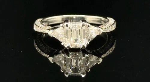 1.01CT NATURAL DIAMOND E-VS1 ENGAGEMENT RING .72CT DIAMOND ACCENTS (1 of 2)
