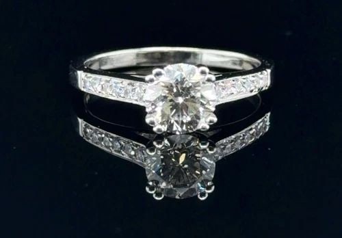 .96CT NATURAL DIAMOND G-SI3 ENGAGEMENT RING IN 14K WHITE GOLD EGL CERTIFIED (1 of 2)