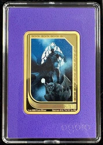 2025 AGORO NIUE $2 DC BATMAN AMETHYST 1OZ 999 GILT SILVER TRADING COIN #29/40 (1 of 2)