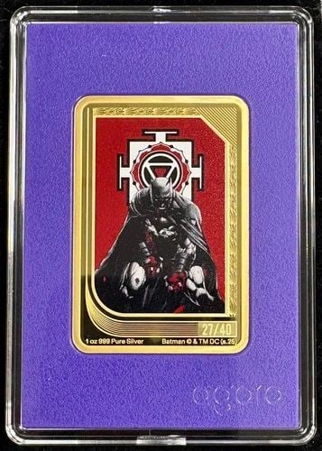 2025 AGORO NIUE $2 DC BATMAN AMETHYST 1OZ 999 GILT SILVER TRADING COIN #27/40 (1 of 2)