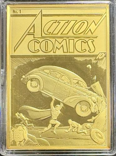 2025 AGORO NIUE $10 GOLDEN ACTION COMICS NO1 5OZ PURE SILVER COIN W/ BOX 017/500 (1 of 2)