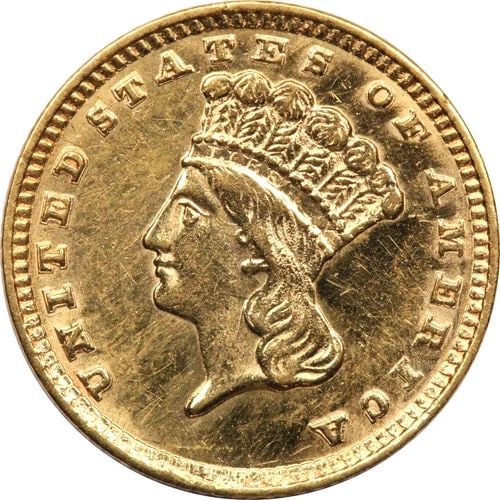 1883 TYPE 3 GOLD ONE DOLLAR $1, ABOUT UNCIRCULATED AU+ CLEANED (1 of 2)