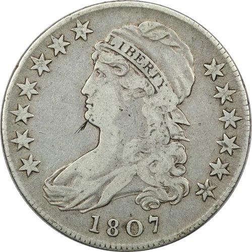 1807 50/20 CAPPED BUST HALF DOLLAR 50C, VERY FINE VF, SCRATCHED: 1807 50/20 CAPPED BUST HALF DOLLAR 50C, VERY FINE VF, SCRATCHED 1807 50/20 Capped Bust Half Dollar 50C, Very Fine VF, Scratched THE ITEM(S) IN THE PHOTO(S) IS THE EXACT ITEM(S) YOU WILL RECEIVE!