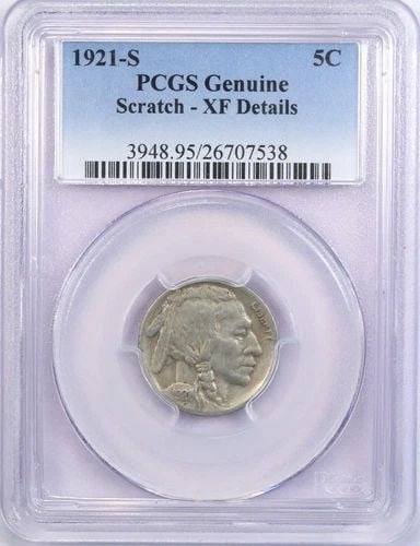 1921-S BUFFALO NICKEL 5C, PCGS XF DETAILS, SCRATCH. EXTREMELY FINE: 1921-S BUFFALO NICKEL 5C, PCGS XF DETAILS, SCRATCH. EXTREMELY FINE 1921-S Buffalo Nickel 5C, PCGS XF Details, Scratch Extremely Fine THE ITEM(S) IN THE PHOTO(S) IS THE EXACT ITEM(S) YOU WILL RECEIVE!