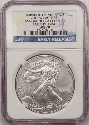 2015 W AMERICAN SILVER EAGLE $1 NGC MS70 ANNUAL DOLLAR SET COIN EARLY RELEASES (1 of 2)