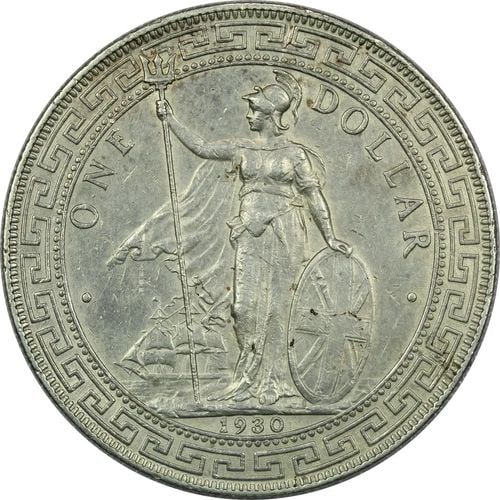 1930 GREAT BRITAIN TRADE SILVER DOLLAR KM #T5, XF/AU CONDITION (1 of 2)