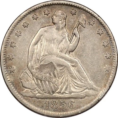 1856-O SEATED LIBERTY HALF DOLLAR 50C, EXTREMELY FINE XF+, CLEANED: 1856-O SEATED LIBERTY HALF DOLLAR 50C, EXTREMELY FINE XF+, CLEANED 1856-O Seated Liberty Half Dollar 50C, Extremely Fine XF+, Cleaned THE ITEM(S) IN THE PHOTO(S) IS THE EXACT ITEM(S) YOU WILL RECEIVE!