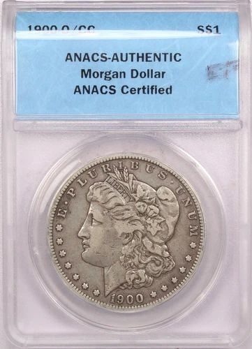 1900-O/CC MORGAN SILVER DOLLAR $1, ANACS AUTHENTIC, APX. VERY FINE VF: 1900-O/CC MORGAN SILVER DOLLAR $1, ANACS AUTHENTIC, APX. VERY FINE VF 1900-O/CC Morgan Silver Dollar $1, ANACS Authentic, Apx. Very Fine VF THE ITEM(S) IN THE PHOTO(S) IS THE EXACT ITEM(S) YOU WILL RE