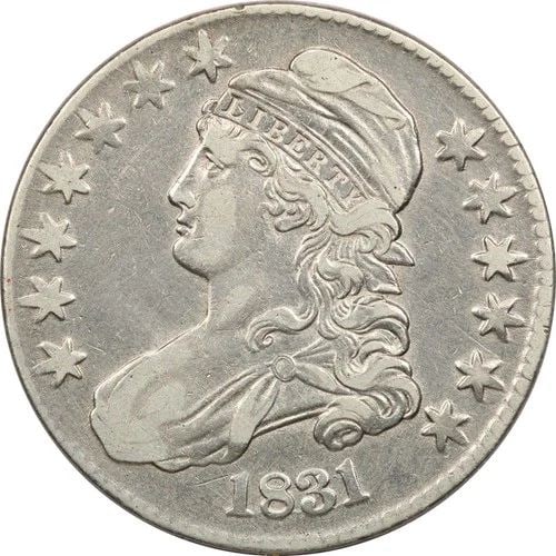 1831 CAPPED BUST HALF DOLLAR 50C, EXTREMELY FINE XF, CLEANED: 1831 CAPPED BUST HALF DOLLAR 50C, EXTREMELY FINE XF, CLEANED 1831 Capped Bust Half Dollar 50C, Extremely Fine XF, Cleaned THE ITEM(S) IN THE PHOTO(S) IS THE EXACT ITEM(S) YOU WILL RECEIVE!