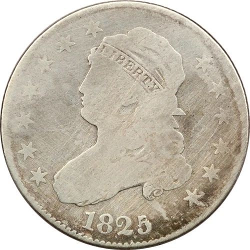 1825 CAPPED BUST QUARTER 25C, GOOD G, CLEANED (1 of 2)