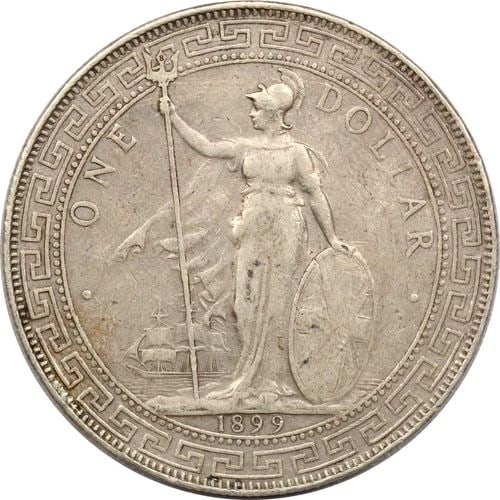 1899-G GREAT BRITAIN SILVER TRADE DOLLAR $1, VERY FINE VF+, KM# T5 (1 of 2)