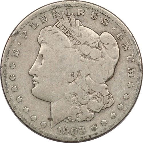 1903-S MICRO S MORGAN SILVER DOLLAR $1, VERY GOOD VG (1 of 2)
