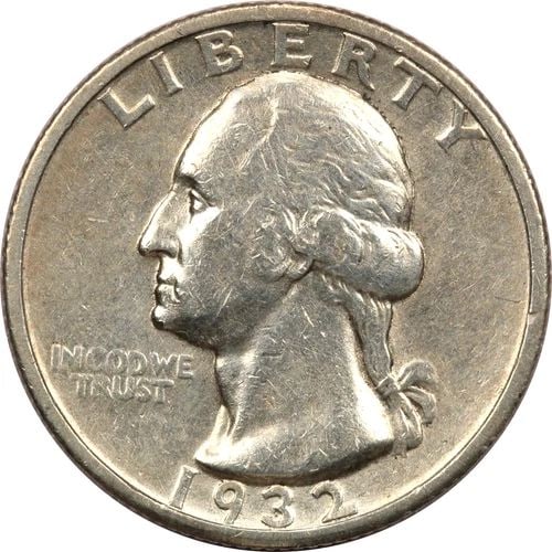 1932-S WASHINGTON QUARTER 25C, EXTREMELY FINE XF, LIGHTLY CLEANED (1 of 2)