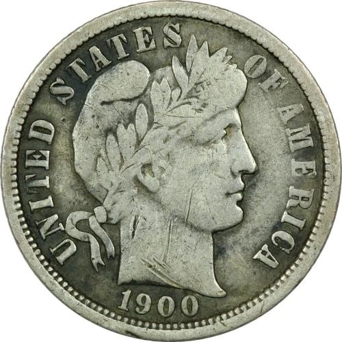 1900-O BARBER DIME 10C, VERY FINE VF (1 of 2)