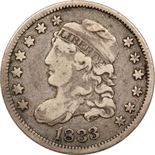 1833 CAPPED BUST HALF DIME H10C, VERY FINE VF: 1833 CAPPED BUST HALF DIME H10C, VERY FINE VF 1833 Capped Bust Half Dime H10C, Very Fine VF THE ITEM(S) IN THE PHOTO(S) IS THE EXACT ITEM(S) YOU WILL RECEIVE!