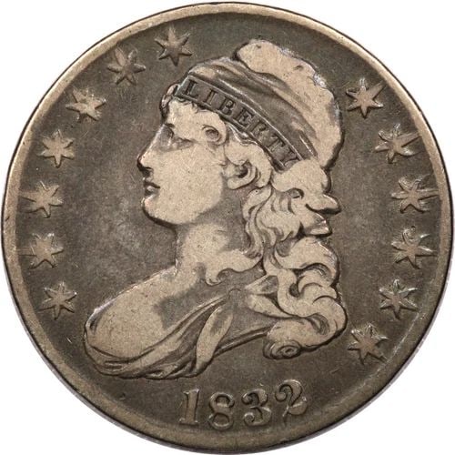 1832 CAPPED BUST HALF DOLLAR 50C, VERY FINE VF (1 of 2)