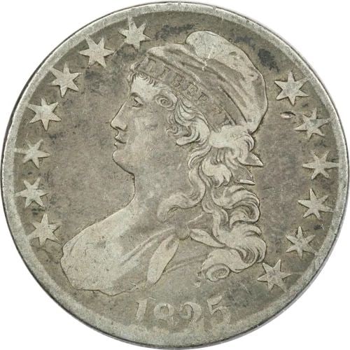 1825 CAPPED BUST HALF DOLLAR 50C, FINE F (1 of 2)