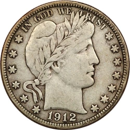 1912-D BARBER HALF DOLLAR 50C, VERY FINE VF (1 of 2)