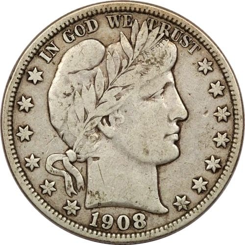 1908-O BARBER HALF DOLLAR 50C, VERY FINE VF (1 of 2)