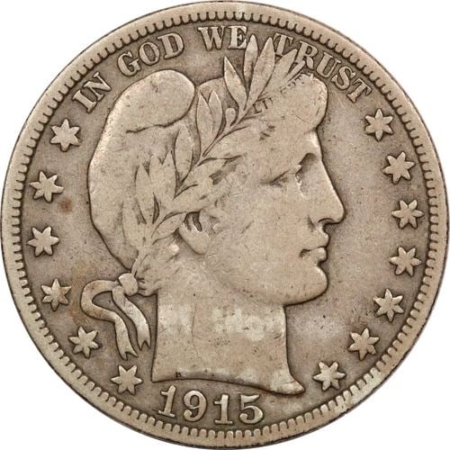 1915-S BARBER HALF DOLLAR 50C, VERY FINE VF (1 of 2)