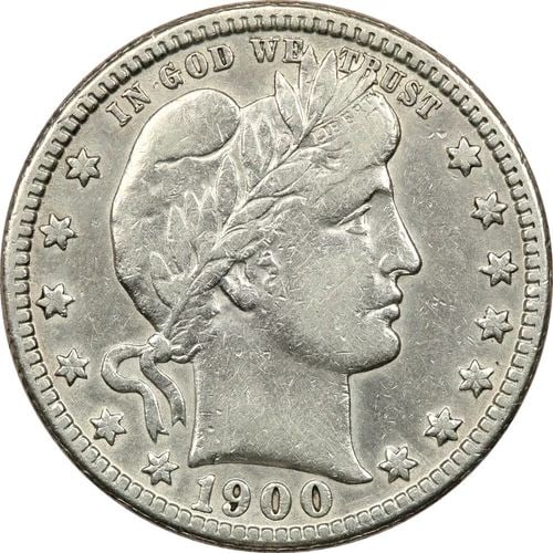 1900-S BARBER QUARTER 25C, EXTREMELY FINE XF, LIGHTLY CLEANED (1 of 2)