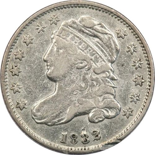 1832 CAPPED BUST DIME 10C, EXTREMELY FINE XF, RIM DAMAGE (1 of 2)