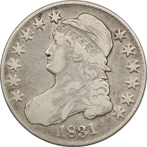1831 CAPPED BUST HALF DOLLAR 50C, VERY FINE VF: 1831 CAPPED BUST HALF DOLLAR 50C, VERY FINE VF 1831 Capped Bust Half Dollar 50C, Very Fine VF THE ITEM(S) IN THE PHOTO(S) IS THE EXACT ITEM(S) YOU WILL RECEIVE!
