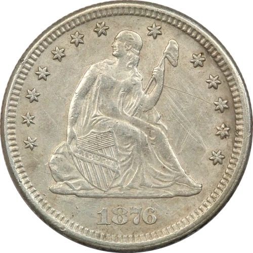 1876 SEATED LIBERTY QUARTER 25C, ABOUT UNCIRCULATED AU, SCRATCHED: 1876 SEATED LIBERTY QUARTER 25C, ABOUT UNCIRCULATED AU, SCRATCHED 1876 Seated Liberty Quarter 25C, About Uncirculated AU, Scratched THE ITEM(S) IN THE PHOTO(S) IS THE EXACT ITEM(S) YOU WILL RECEIVE!