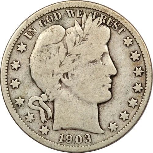 1903-O BARBER HALF DOLLAR 50C, FINE F (1 of 2)