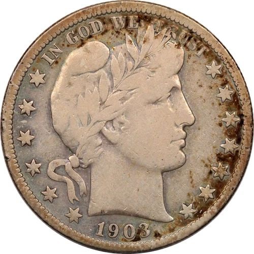 1903-S BARBER HALF DOLLAR 50C, FINE F (1 of 2)