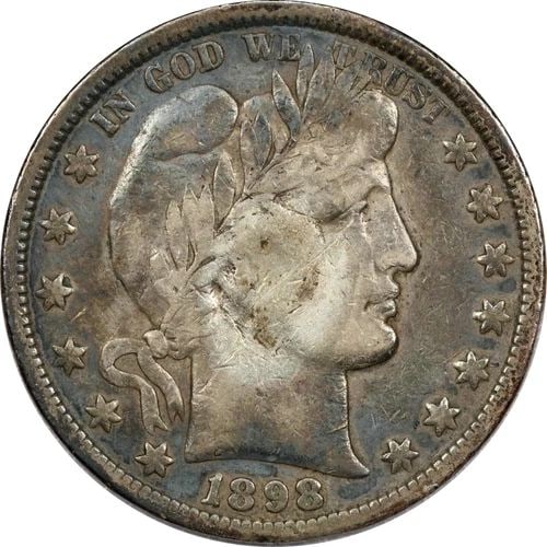1898-S BARBER HALF DOLLAR 50C, FINE F (1 of 2)
