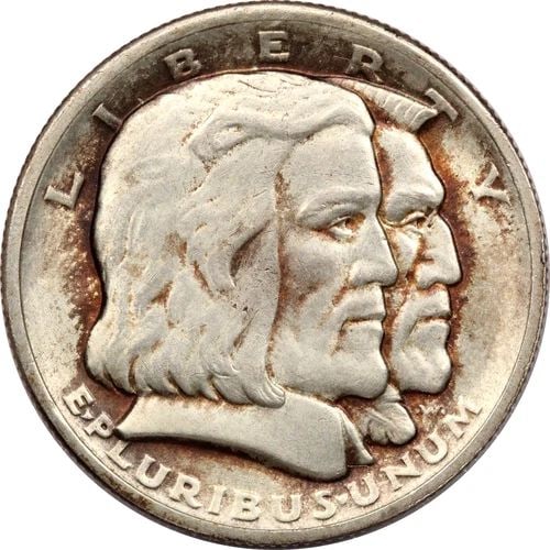 1936 LONG ISLAND COMMEMORATIVE HALF DOLLAR, BRILLIANT UNCIRCULATED BU, TONED (1 of 2)