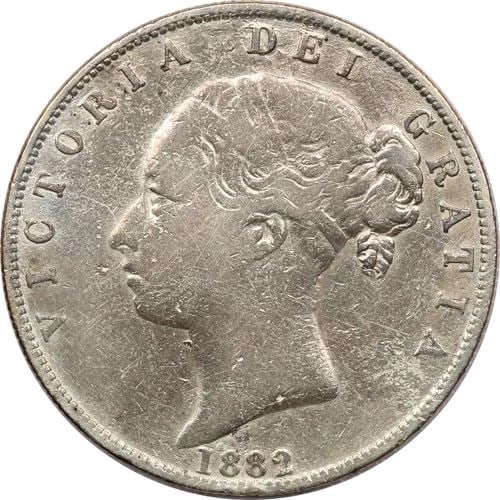 1882 GREAT BRITAIN UK SILVER HALF CROWN 1/2, FINE F CLEANED, KM# 756: 1882 GREAT BRITAIN UK SILVER HALF CROWN 1/2, FINE F CLEANED, KM# 756 1882 Great Britain UK Silver Half Crown 1/2, Fine F Cleaned, KM# 756 THE ITEM(S) IN THE PHOTO(S) IS THE EXACT ITEM(S) YOU WILL RECE