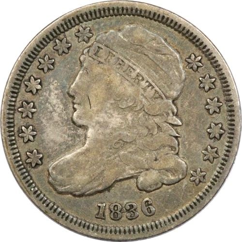 1836 CAPPED BUST DIME 10C, VERY FINE VF (1 of 2)