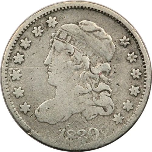 1830 CAPPED BUST HALF DIME H10C, FINE F, CLEANED (1 of 2)