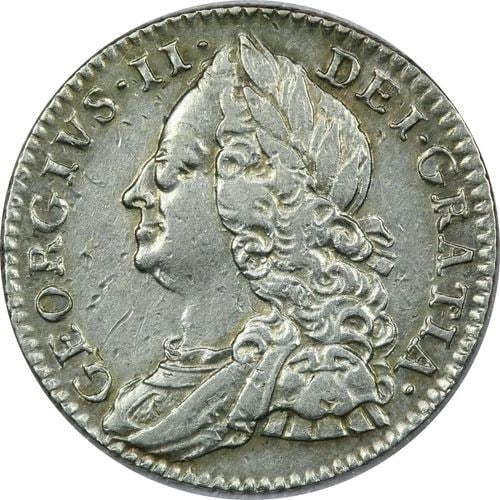 1757 GREAT BRITAIN SILVER SIXPENCE 6D, EXTREMELY FINE XF CLEANED (1 of 2)