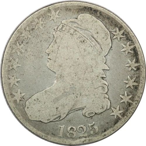 1825 CAPPED BUST HALF DOLLAR 50C, GOOD G (1 of 2)