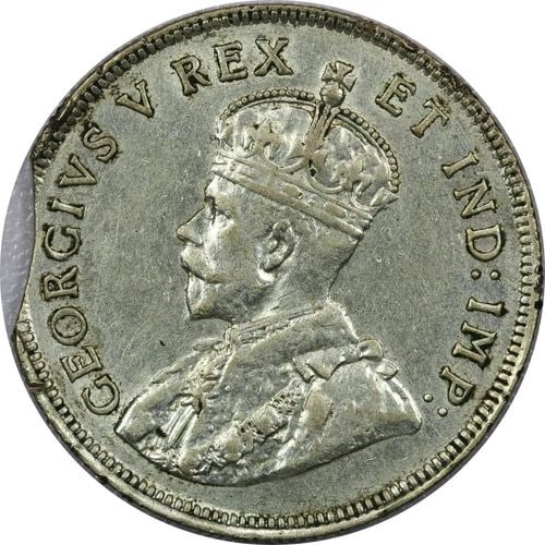 1924 EAST AFRICA 1 SHILLING KM# 21 CLIPPED PLANCHET MINT ERROR, ABOUT UNC AU (1 of 2)