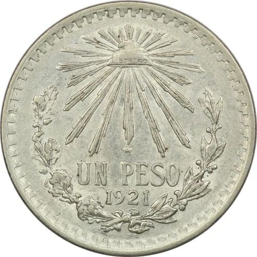 1921 MEXICO 1 PESO .720 SILVER COIN, ABOUT UNCIRCULATED AU, KM #455: 1921 MEXICO 1 PESO .720 SILVER COIN, ABOUT UNCIRCULATED AU, KM #455 1921 Mexico 1 Peso .720 Silver Coin, About Uncirculated AU, KM #455 THE ITEM(S) IN THE PHOTO(S) IS THE EXACT ITEM(S) YOU WILL RECEIV