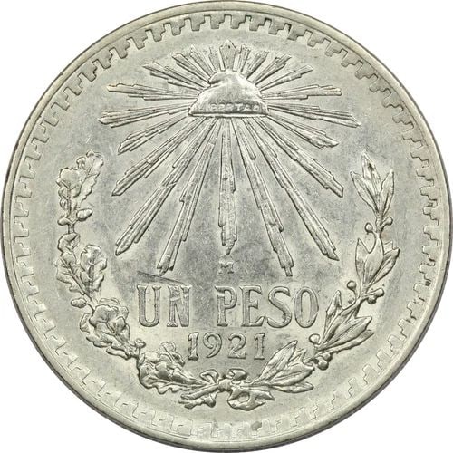 1921 MEXICO 1 PESO .720 SILVER COIN, ABOUT UNCIRCULATED AU, KM #455: 1921 MEXICO 1 PESO .720 SILVER COIN, ABOUT UNCIRCULATED AU, KM #455 1921 Mexico 1 Peso .720 Silver Coin, About Uncirculated AU, KM #455 THE ITEM(S) IN THE PHOTO(S) IS THE EXACT ITEM(S) YOU WILL RECEIV