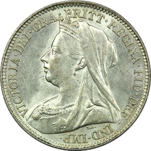 1897 GREAT BRITAIN SILVER SIXPENCE 6D, ABOUT UNCIRCULATED AU+ (1 of 2)
