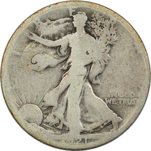 1921-S WALKING LIBERTY HALF DOLLAR 50C, GOOD G: 1921-S WALKING LIBERTY HALF DOLLAR 50C, GOOD G 1921-S Walking Liberty Half Dollar 50C, Good G THE ITEM(S) IN THE PHOTO(S) IS THE EXACT ITEM(S) YOU WILL RECEIVE!