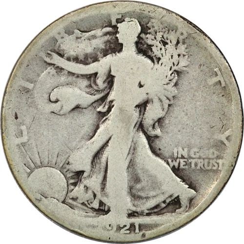 1921-S WALKING LIBERTY HALF DOLLAR 50C, GOOD G: 1921-S WALKING LIBERTY HALF DOLLAR 50C, GOOD G 1921-S Walking Liberty Half Dollar 50C, Good G THE ITEM(S) IN THE PHOTO(S) IS THE EXACT ITEM(S) YOU WILL RECEIVE!