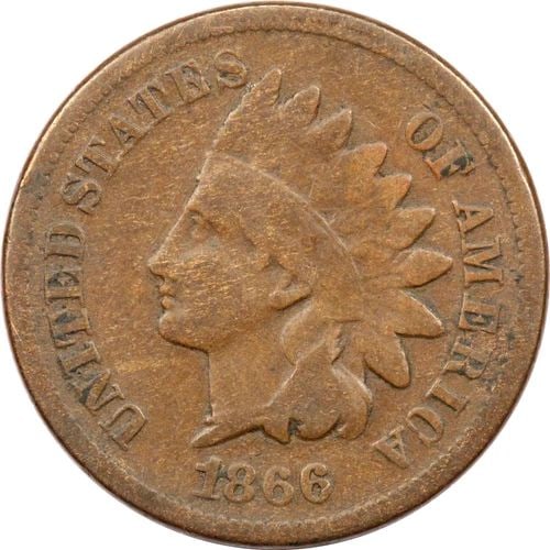 1866 INDIAN HEAD CENT 1C, FINE F: 1866 INDIAN HEAD CENT 1C, FINE F 1866 Indian Head Cent 1C, Fine F THE ITEM(S) IN THE PHOTO(S) IS THE EXACT ITEM(S) YOU WILL RECEIVE!