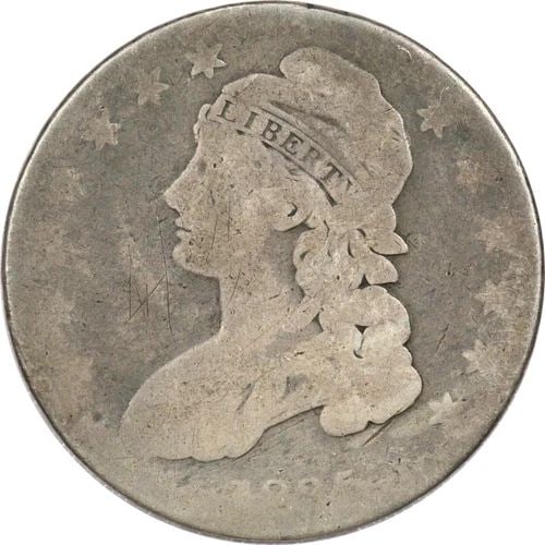 1835 CAPPED BUST HALF DOLLAR 50C, ABOUT GOOD AG (1 of 2)