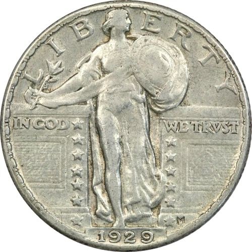 1929-S STANDING LIBERTY QUARTER 25C, EXTREMELY FINE XF (1 of 2)