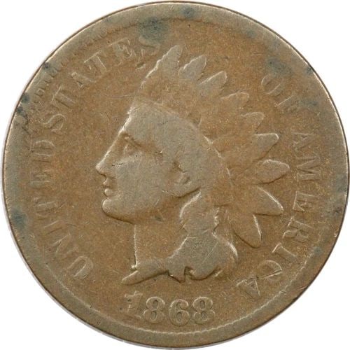 1868 INDIAN HEAD CENT 1C, VERY GOOD VG (1 of 2)