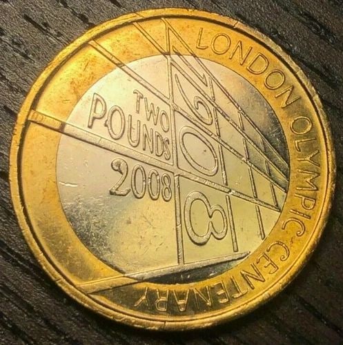 2008 LONDON OLYMPIC GAMES COMMEMORATIVE 2 POUND COIN, BRILLIANT UNCIRCULATED (1 of 2)
